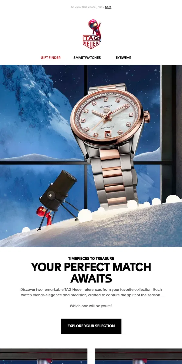 Email from TAG Heuer. Discover Your Perfect Match