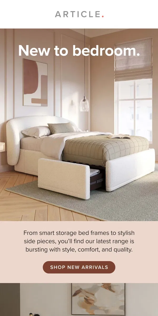 Email from Article. New bedroom arrivals