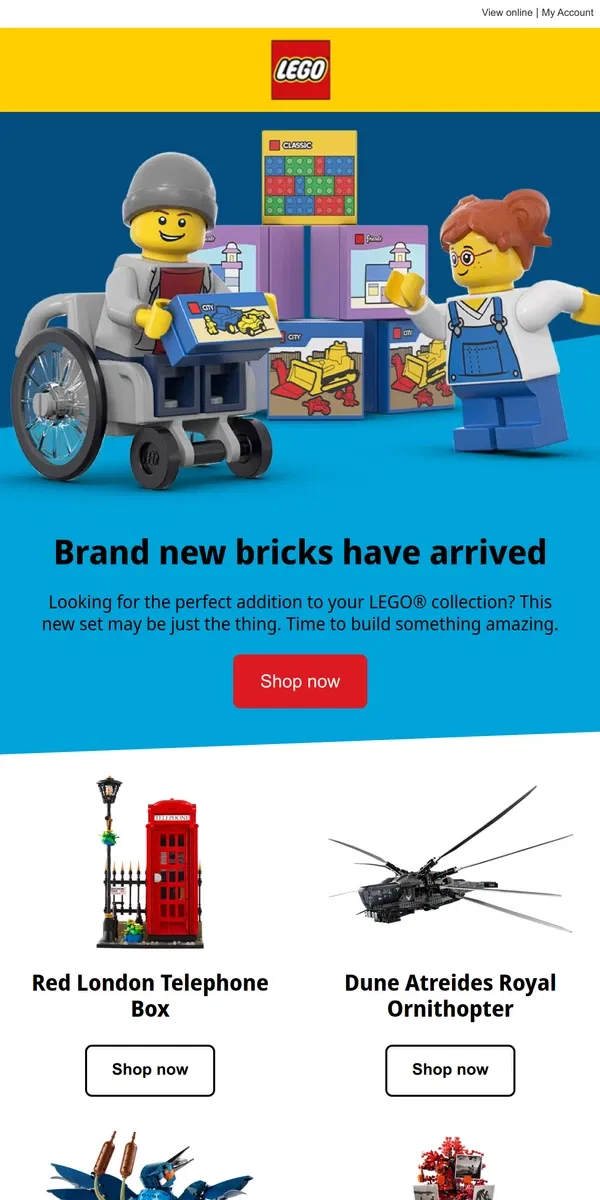 Email from Lego. Check out the top sets of the month! 🧐