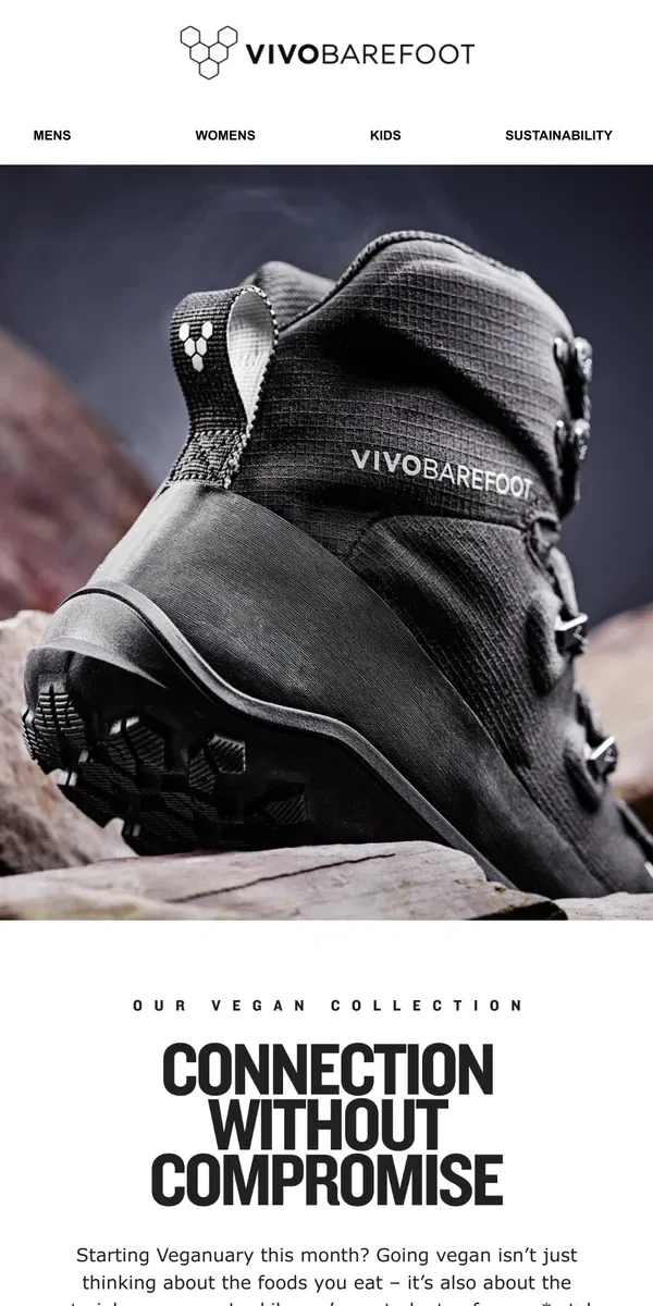 Email from Vivobarefoot. Vegan footwear never felt so good