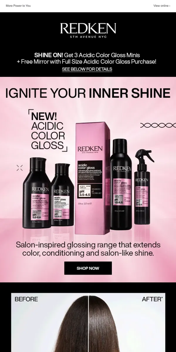 Email from Redken. ✨NEW SHINE TECHNOLOGY IS HERE!