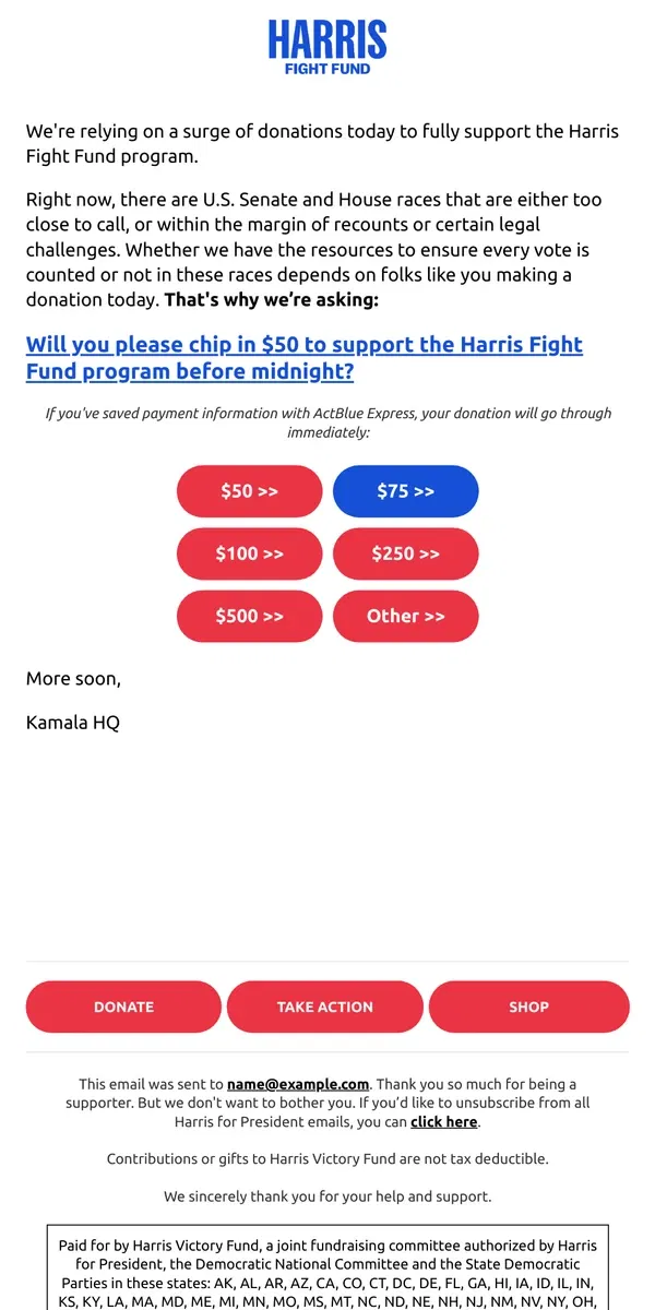 Email from Kamala Harris. Please