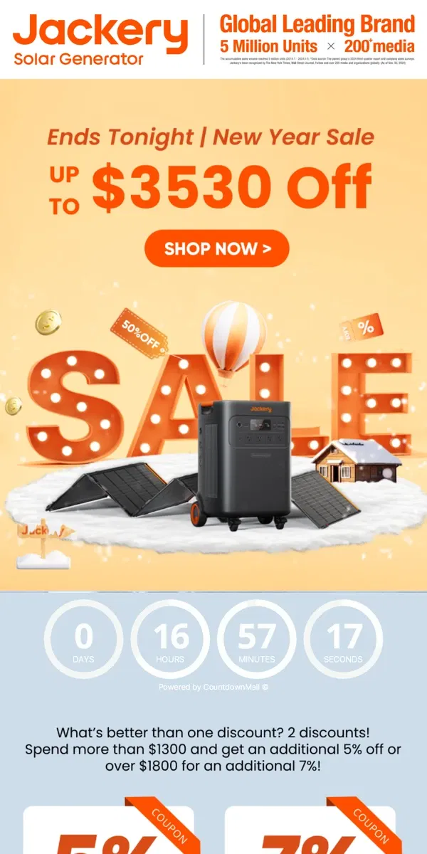 Email from Jackery. ⏰Ends Tonight: Save up to $3530 Off!