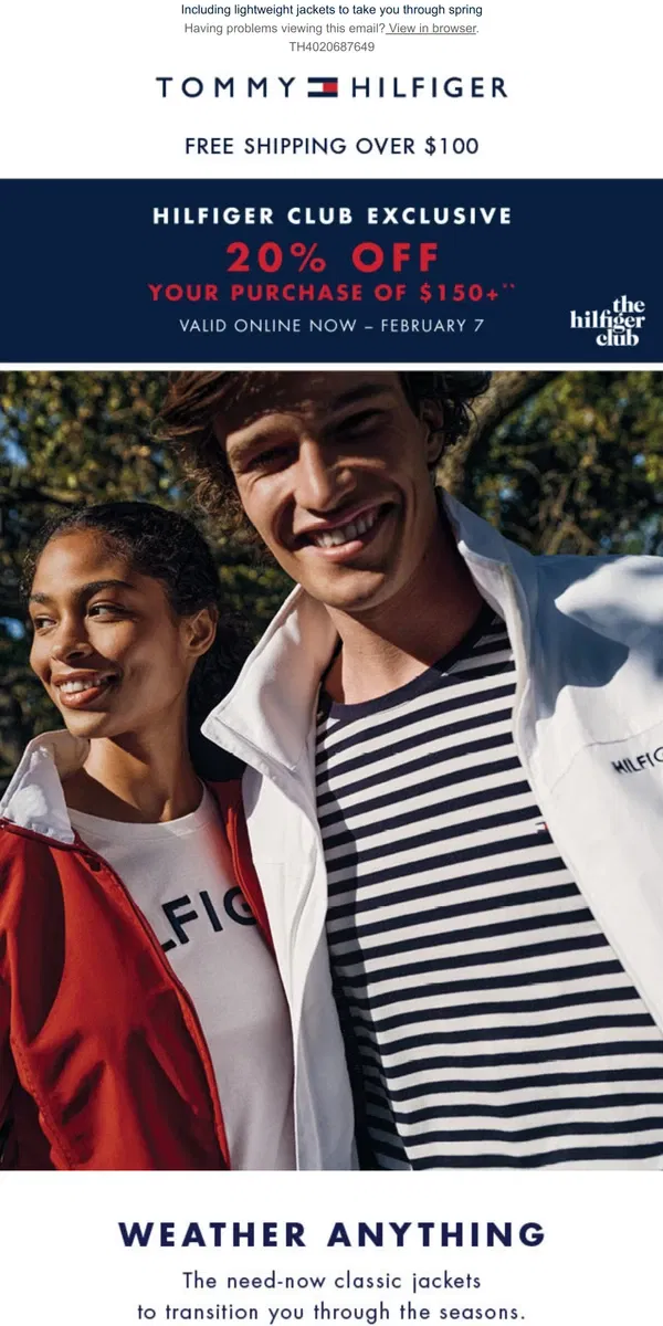 Email from Tommy Hilfiger. ON NOW: 30–70% off your favorite styles