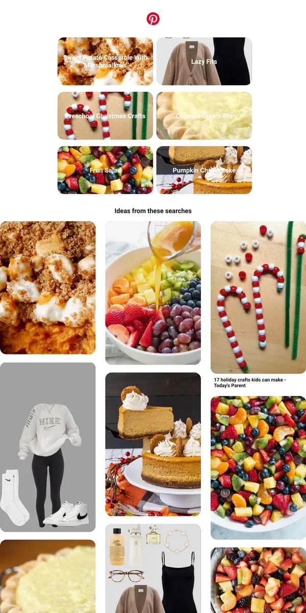 Email from Pinterest. Hi [Name]! "Sweet Potato Casserole With Marshmallows" and more