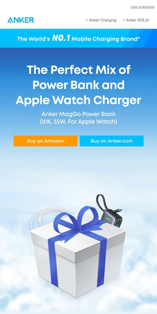 Email from Anker. ⌚ The Ultimate Power Bank for Apple Watch Users!