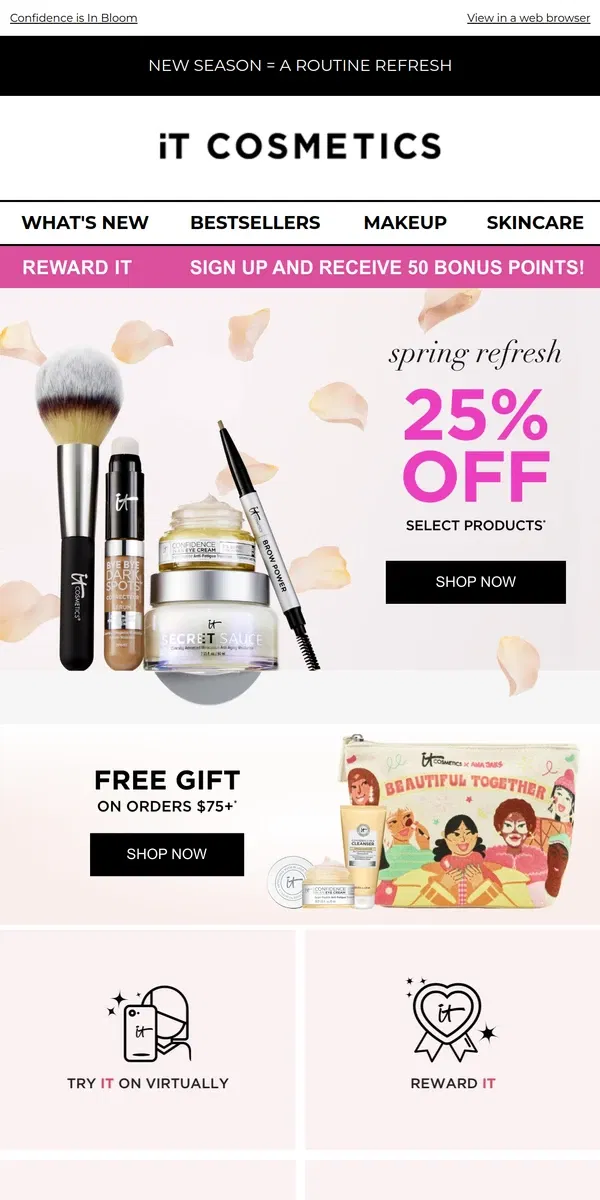 Email from IT Cosmetics. Is It Spring Yet?