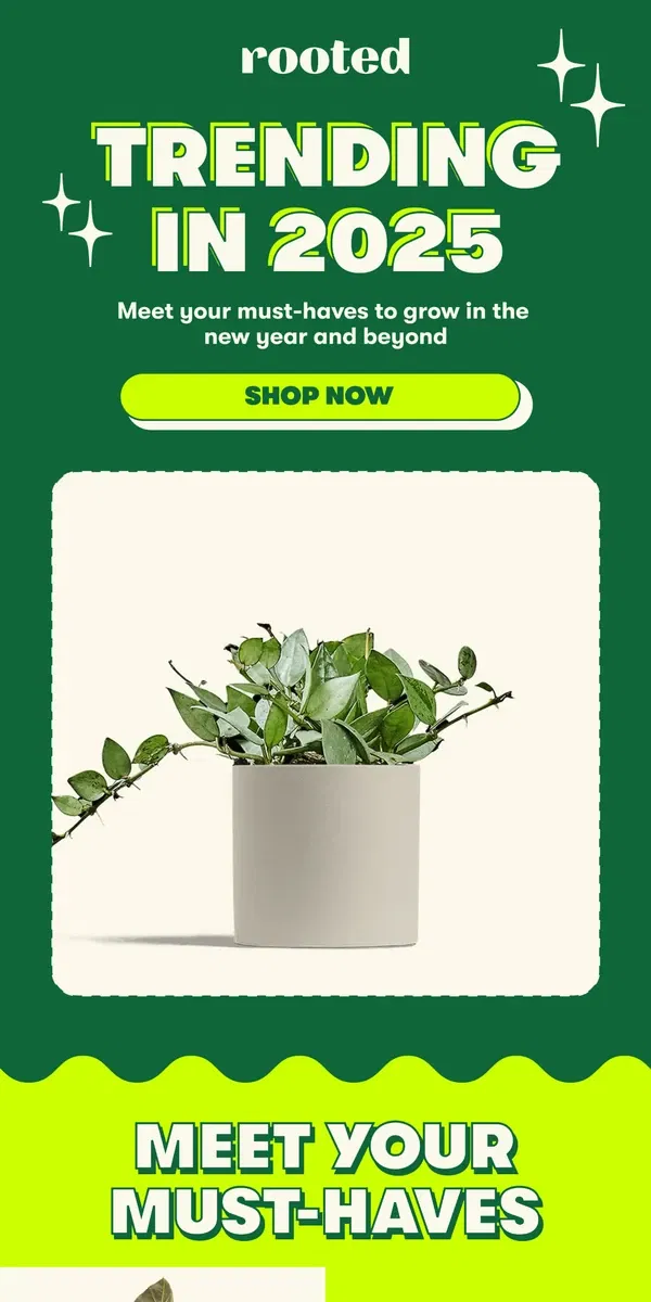 Email from Rooted. Must-Have Plants for 2025 🌿