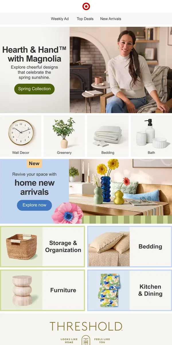 Email from Target. Spring decor by Hearth & Hand with Magnolia 🌷