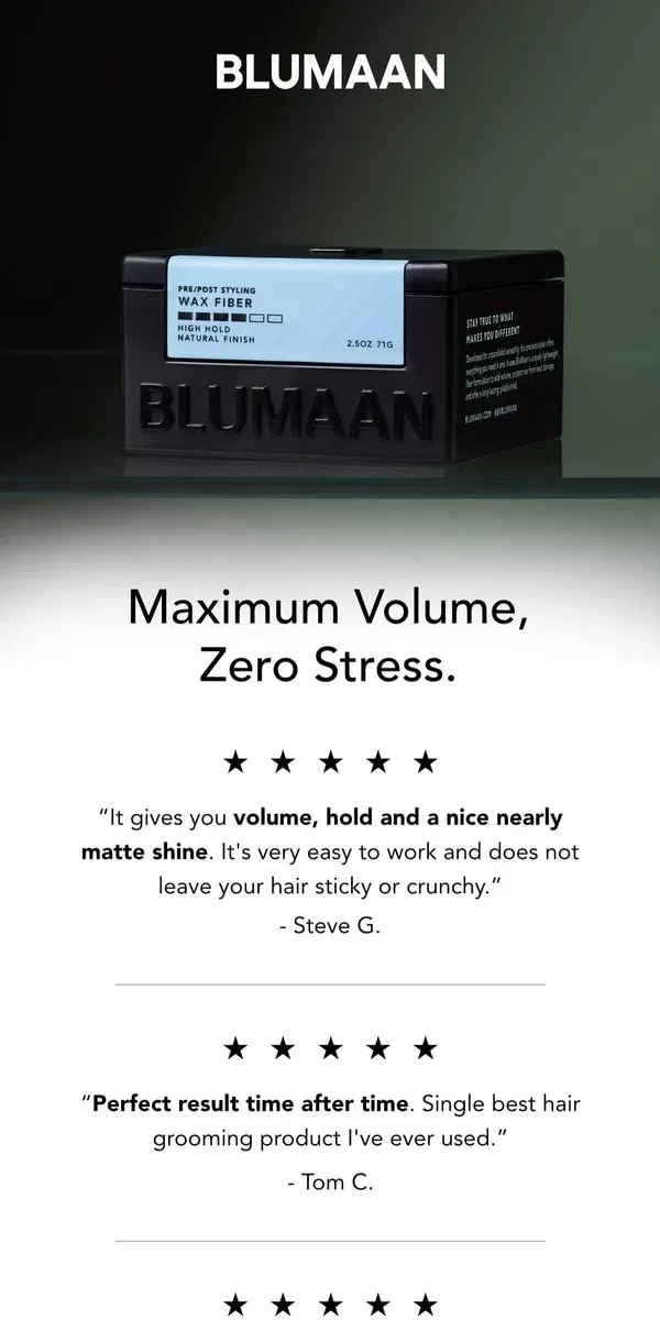 Email from BluMaan. Guys can't stop talking about this VOLUME ⬆️