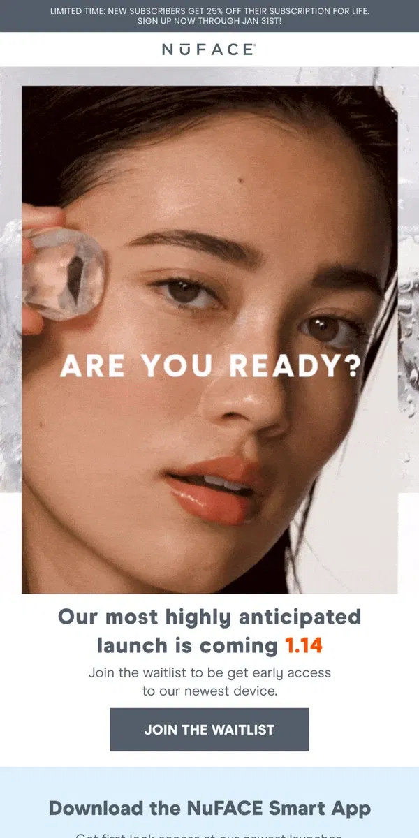 Email from NuFACE. Are you ready?