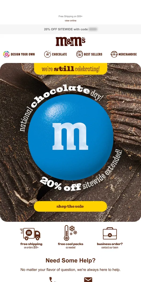 Email from M&M's. A Choco-lot of Savings, Ends Today!