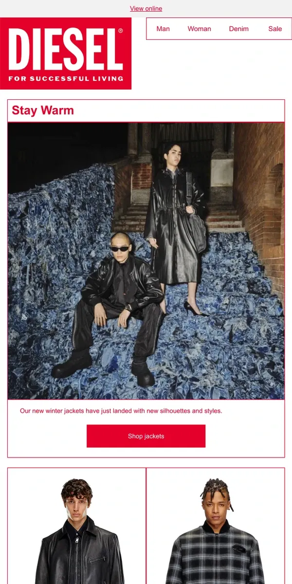 Email from Diesel. Step Up Your Outfit With A Jacket