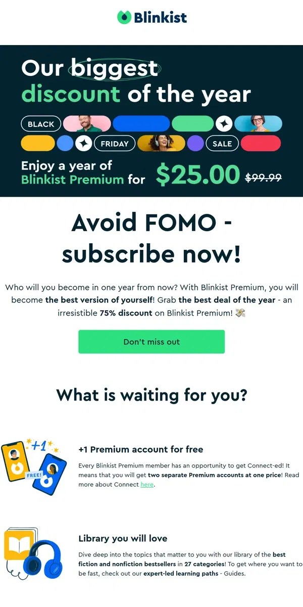 Email from Blinkist. 🔥 [$25] Blinkist BEST Deal of the Year 🔥