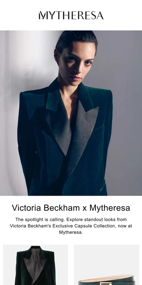 Email from Mytheresa. Victoria Beckham x Mytheresa