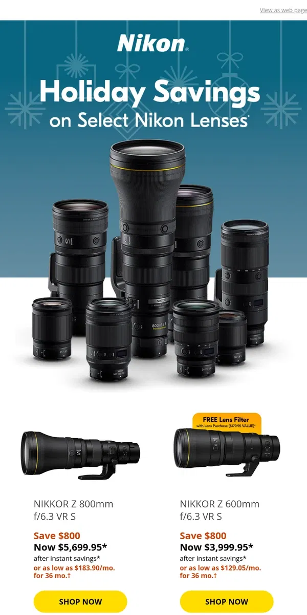 Email from Nikon. 🎁 Treat Yourself to Nikon Lenses this Season (We Won’t Tell)