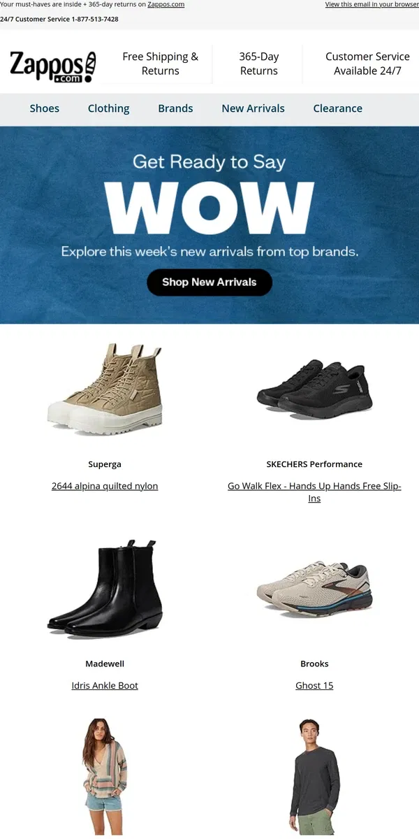 Email from Zappos. The Weekly WOW: Brooks, Madewell, SKECHERS, and more!