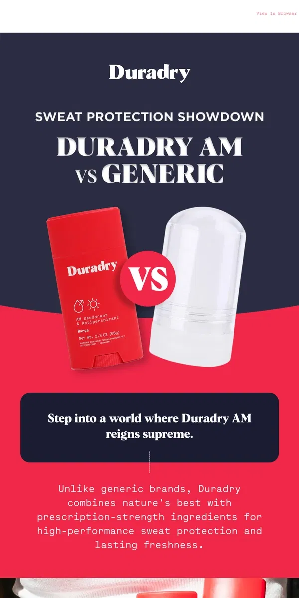 Email from Duradry. 🛑Stop using generic deodorants!