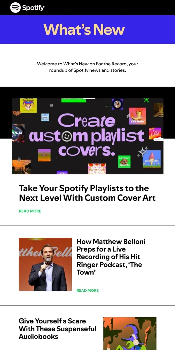 Email from Spotify. Create Custom Cover Art For Your Spotify Playlists