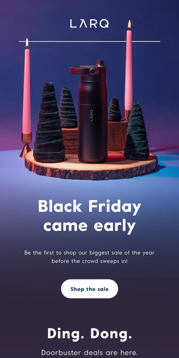 Email from LARQ. Black Friday is here!