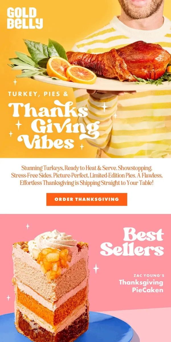 Email from Goldbelly. Pre-Order for Thanksgiving TODAY! 🦃