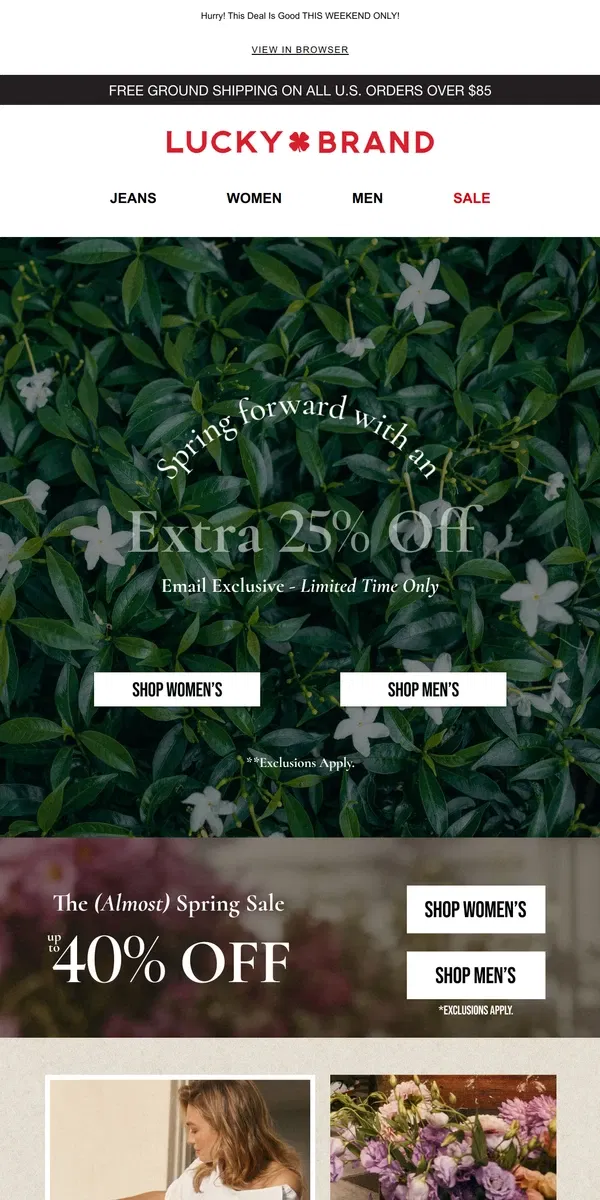 Email from Lucky Brand. 🚨 STARTS TODAY! 🚨 Extra 25% Off Your Purchase