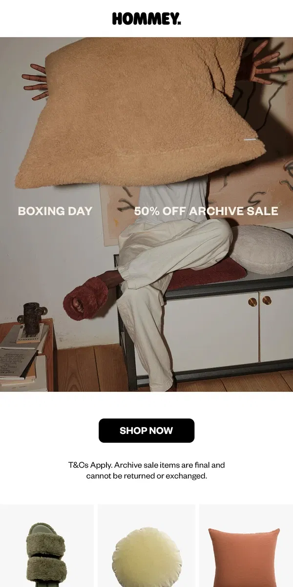 Email from Hommey. Boxing Day Sale starts now!