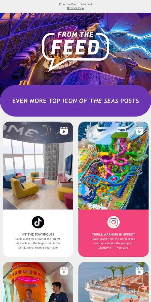 Email from Royal Caribbean. Icon of the Seas just keeps racking up the 'likes'