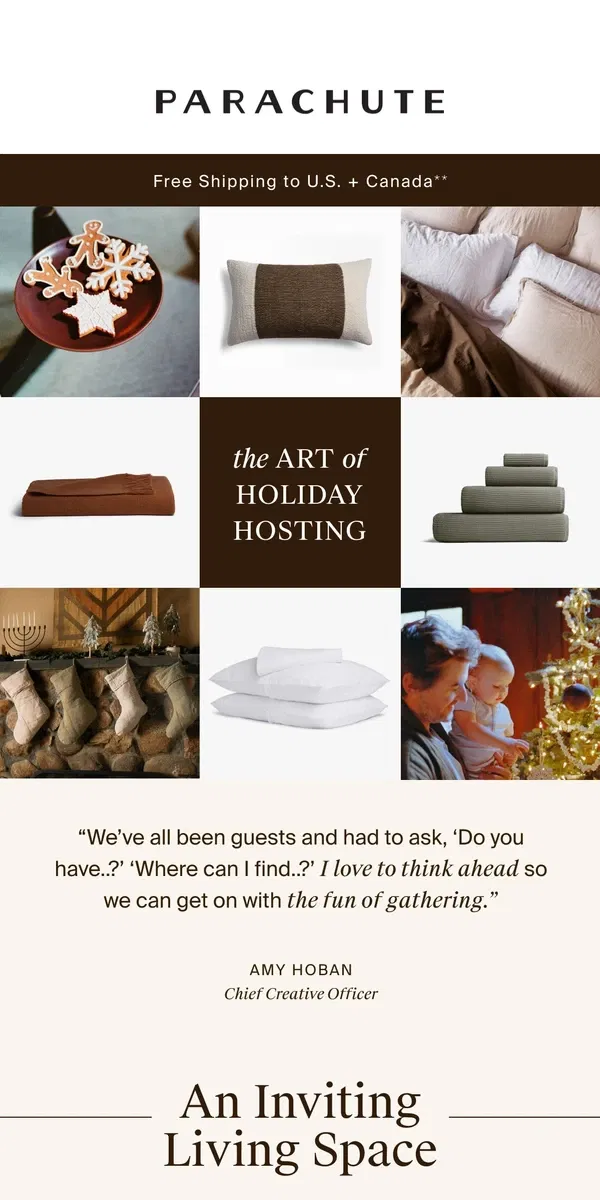 Email from Parachute Home. How To Host Holiday Houseguests (& Enjoy It)