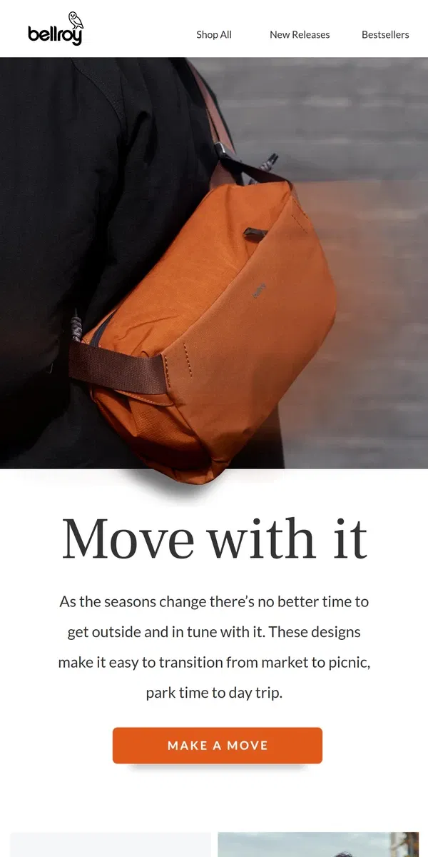 Email from Bellroy. Hit refresh