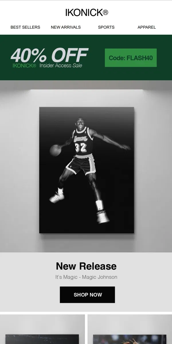 Email from IKONICK. NEW Magic Johnson Art 🏀