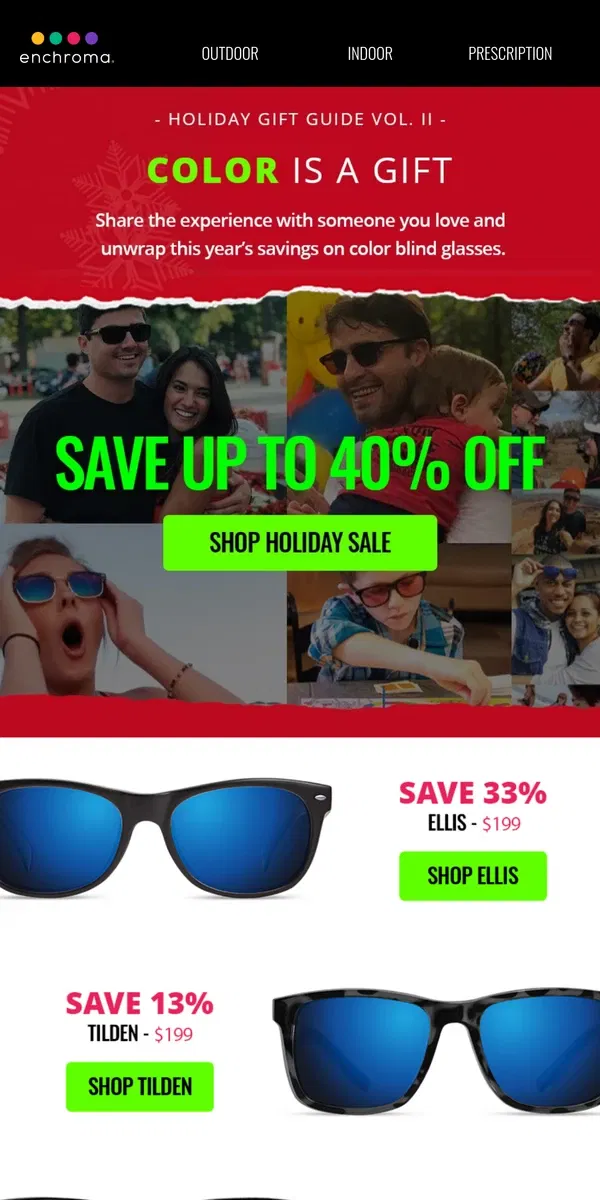 Email from EnChroma. Up to 40% OFF  🎁 Color Blind Glasses