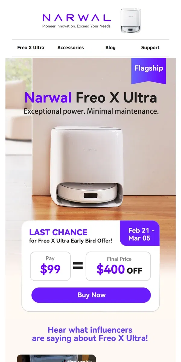 Email from Narwal. See what media and influencers are saying about Narwal Freo X Ultra!