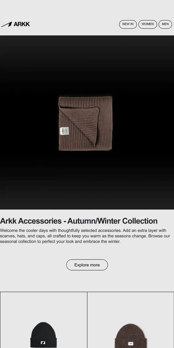 Email from ARKK Copenhagen. Arkk Accessories