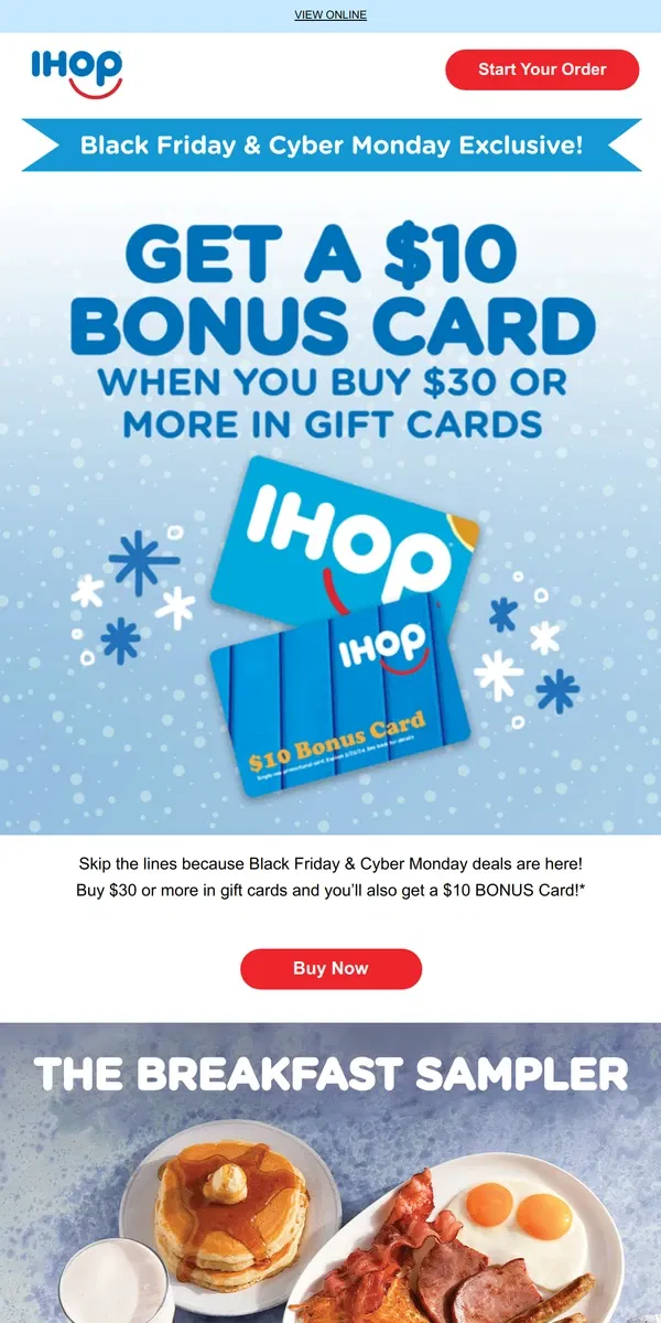 Email from IHOP. Don't let this deal slip away!