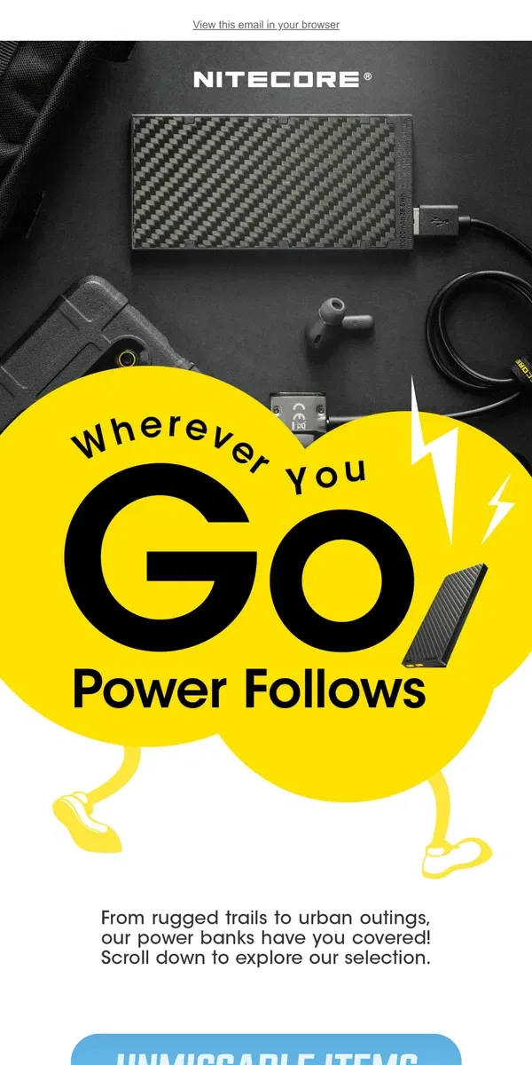 Email from NITECORE. Need a Charge? Find Your Portable Power Here!