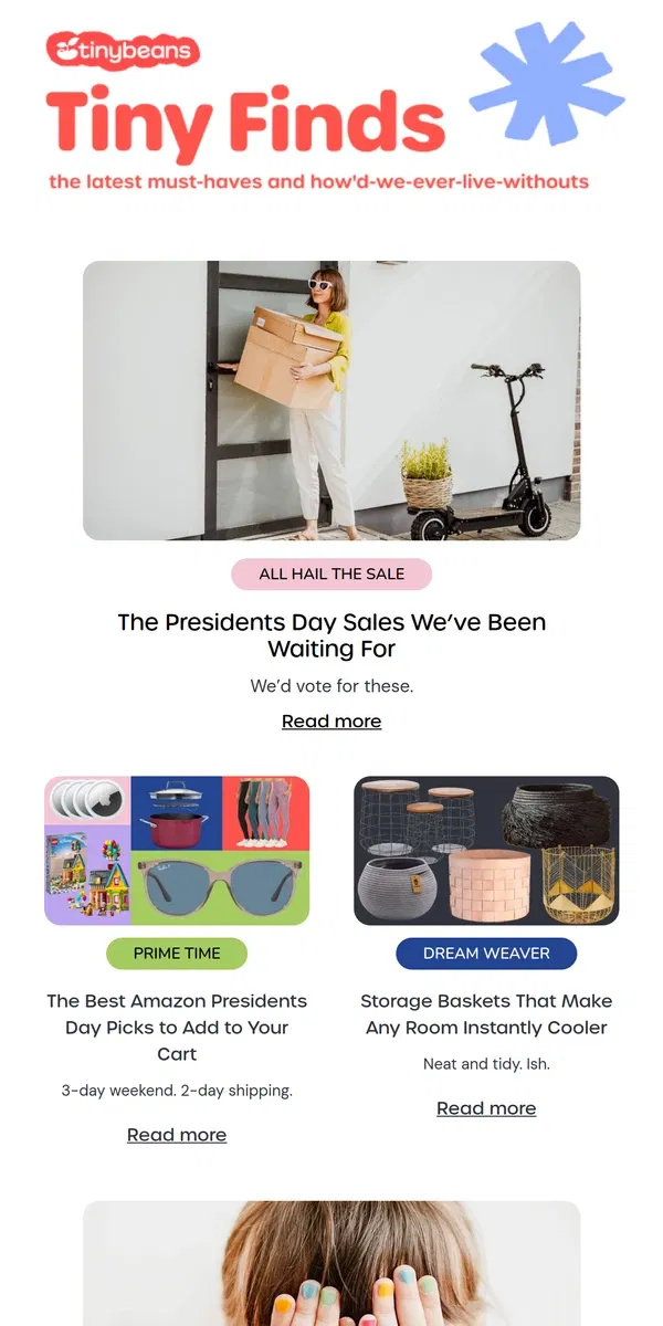 Email from Tinybeans. The Presidents Day Sales We’ve Been Waiting For