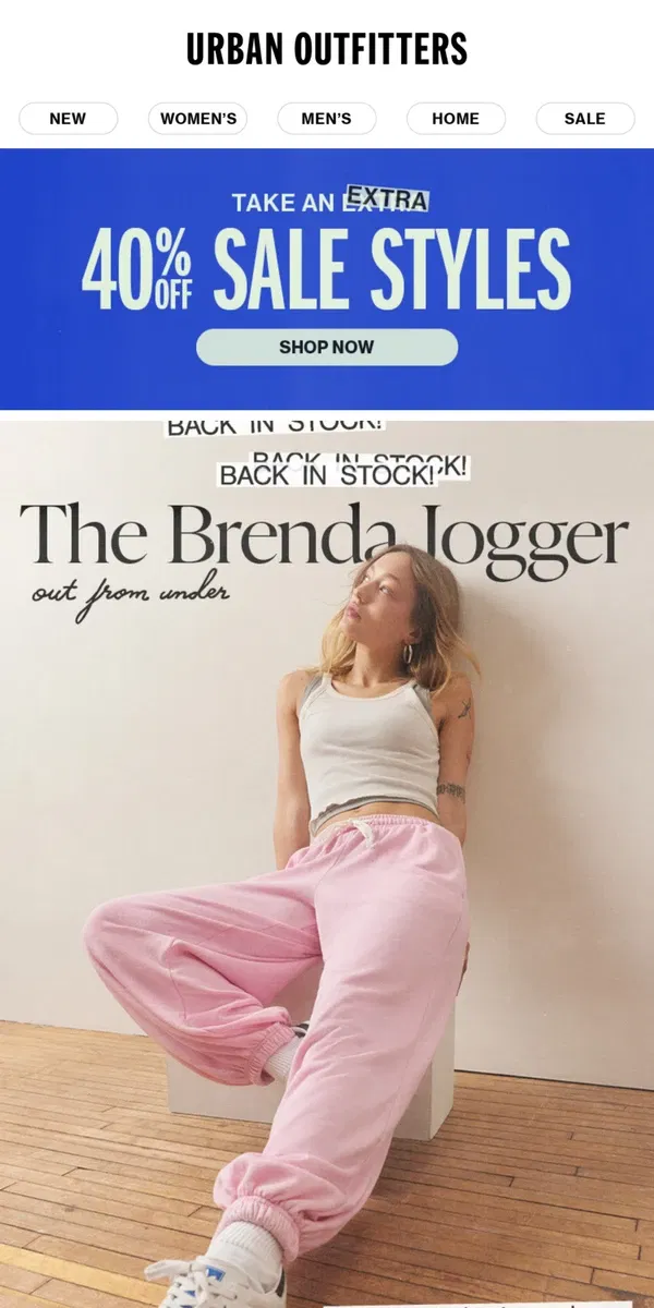 Email from Urban Outfitters. back by popular demand (+extra 40% OFF SALE STYLES!)