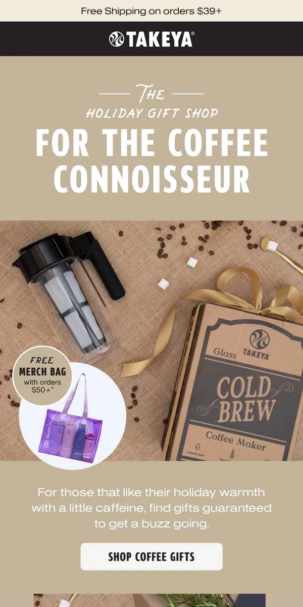 Email from TAKEYA. Gifts for the Coffee Connoisseur