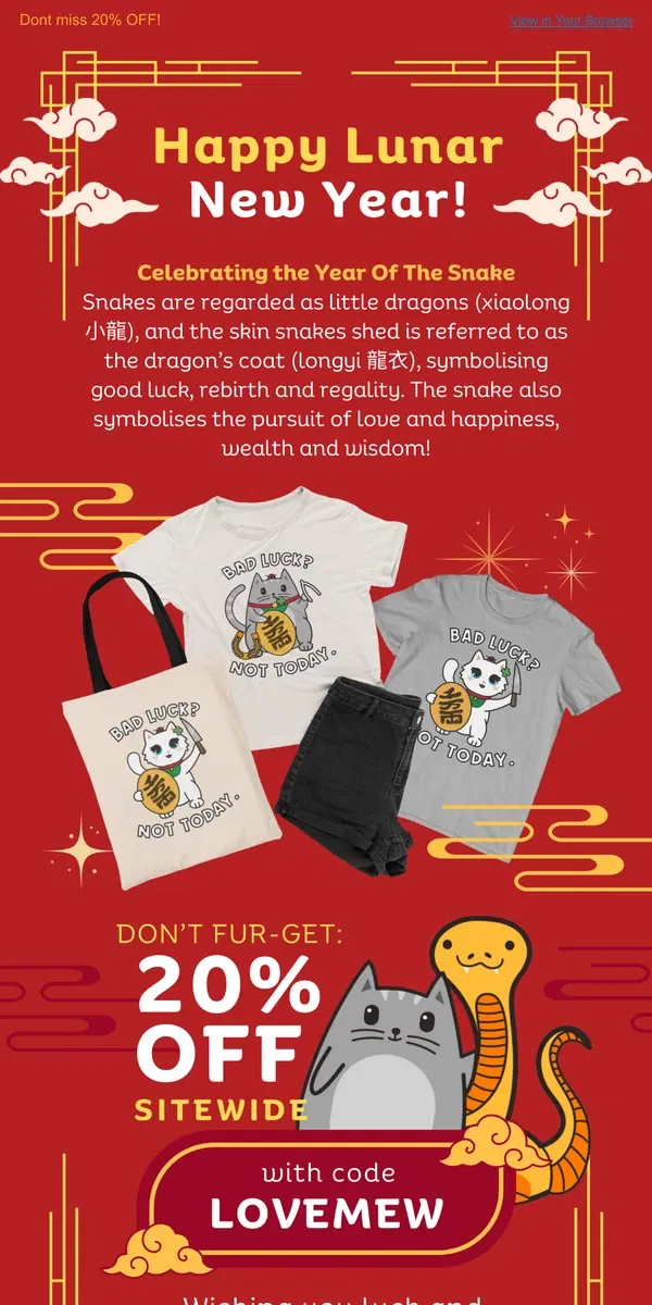 Email from Meowingtons. Happy Lunar New Year! 🏮🐍