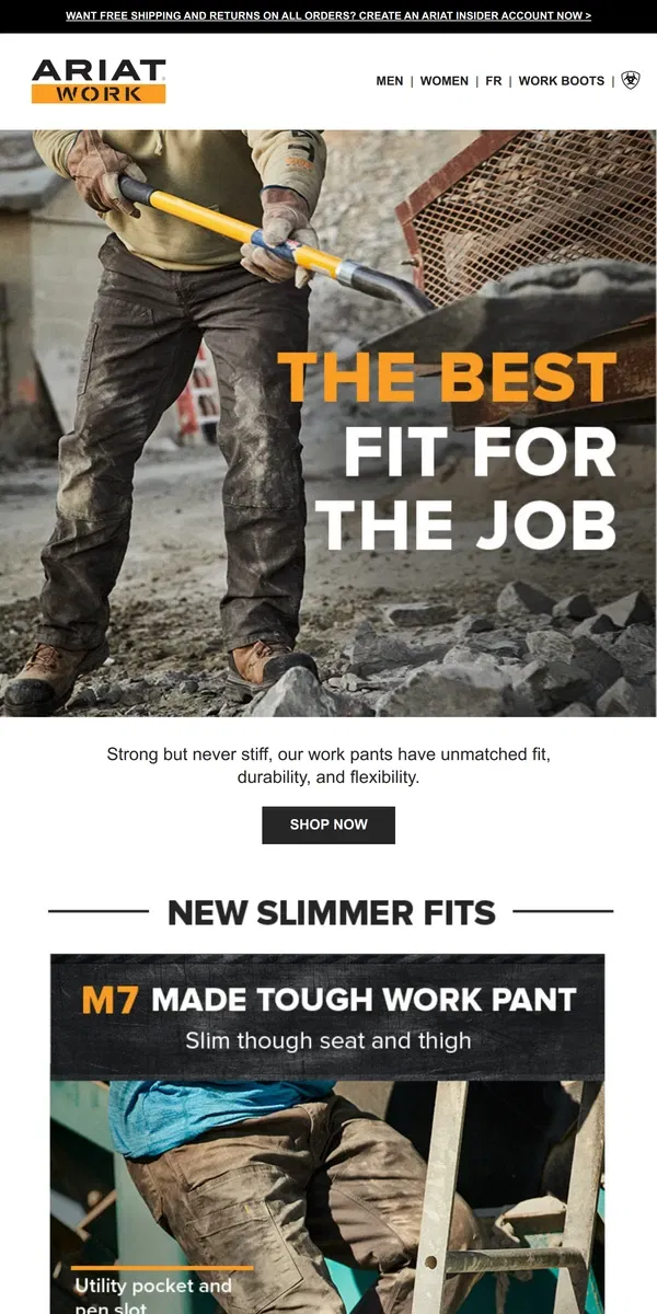 Email from Ariat. Our Best-Fitting Work Pants