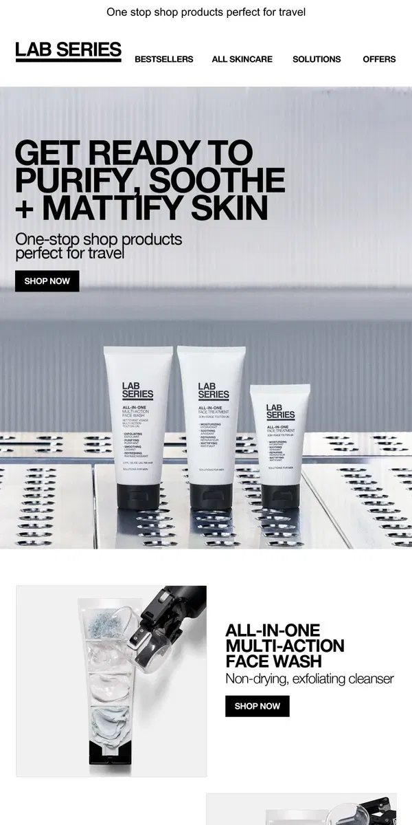 Email from Lab Series. Purify, soothe, and mattify skin