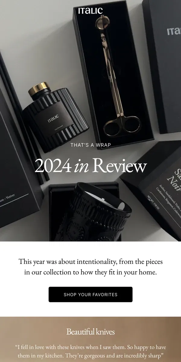 Email from Italic. 2024, Defined By Intentionality