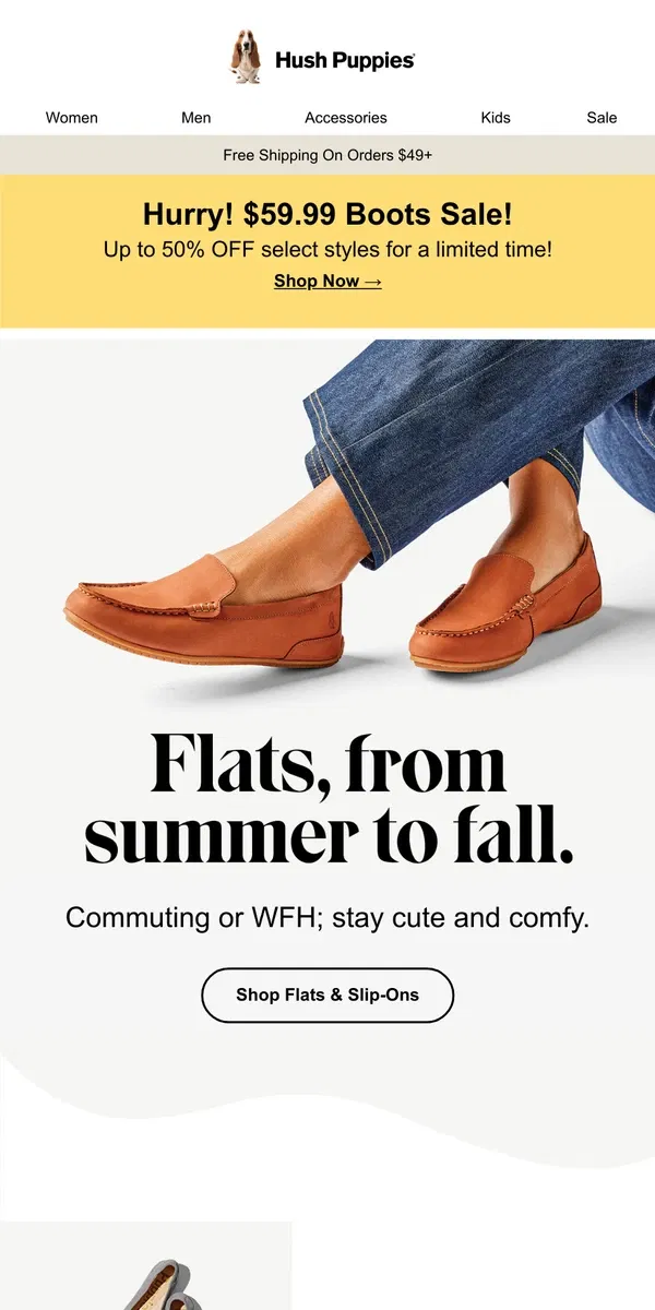 Email from Hush Puppies. Fave Flats To Add To Your Closet