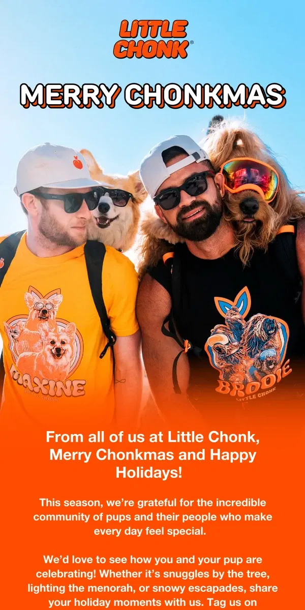 Email from Little Chonk. Merry Chonkmas! 🐶 🎅