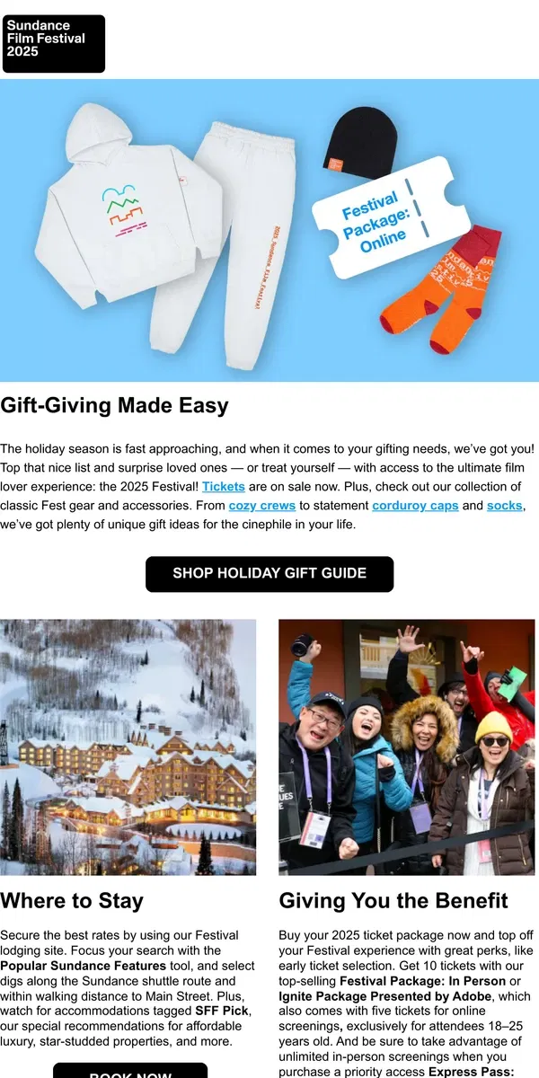 Email from Sundance. Our Holiday Gift Guide Is Here!