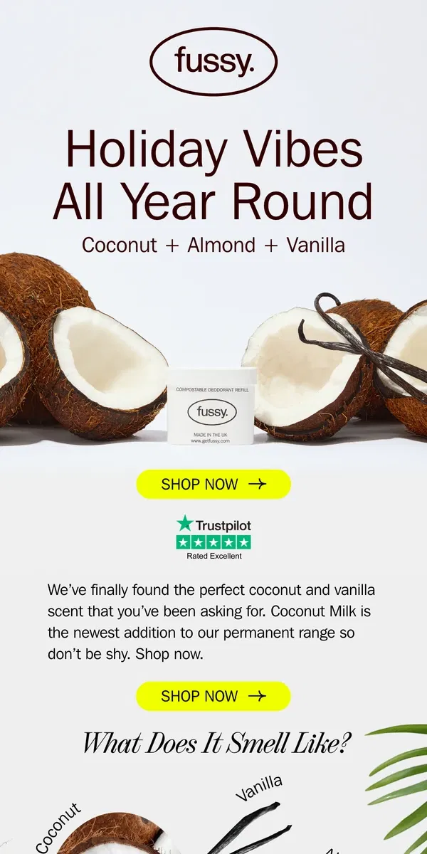 Email from Fussy. Meet Coconut Milk 🥥😍