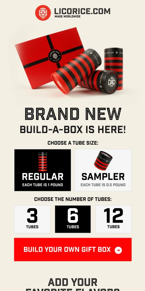 Email from Licorice.com. NEW: Build-Your-Own Licorice Box 🎁