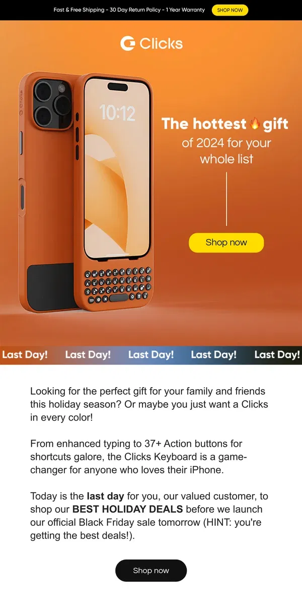 Email from Clicks. Gift the Magic of a Reinvented iPhone