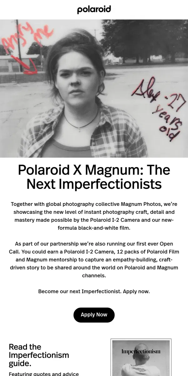 Email from Polaroid. Polaroid X Magnum Partnership